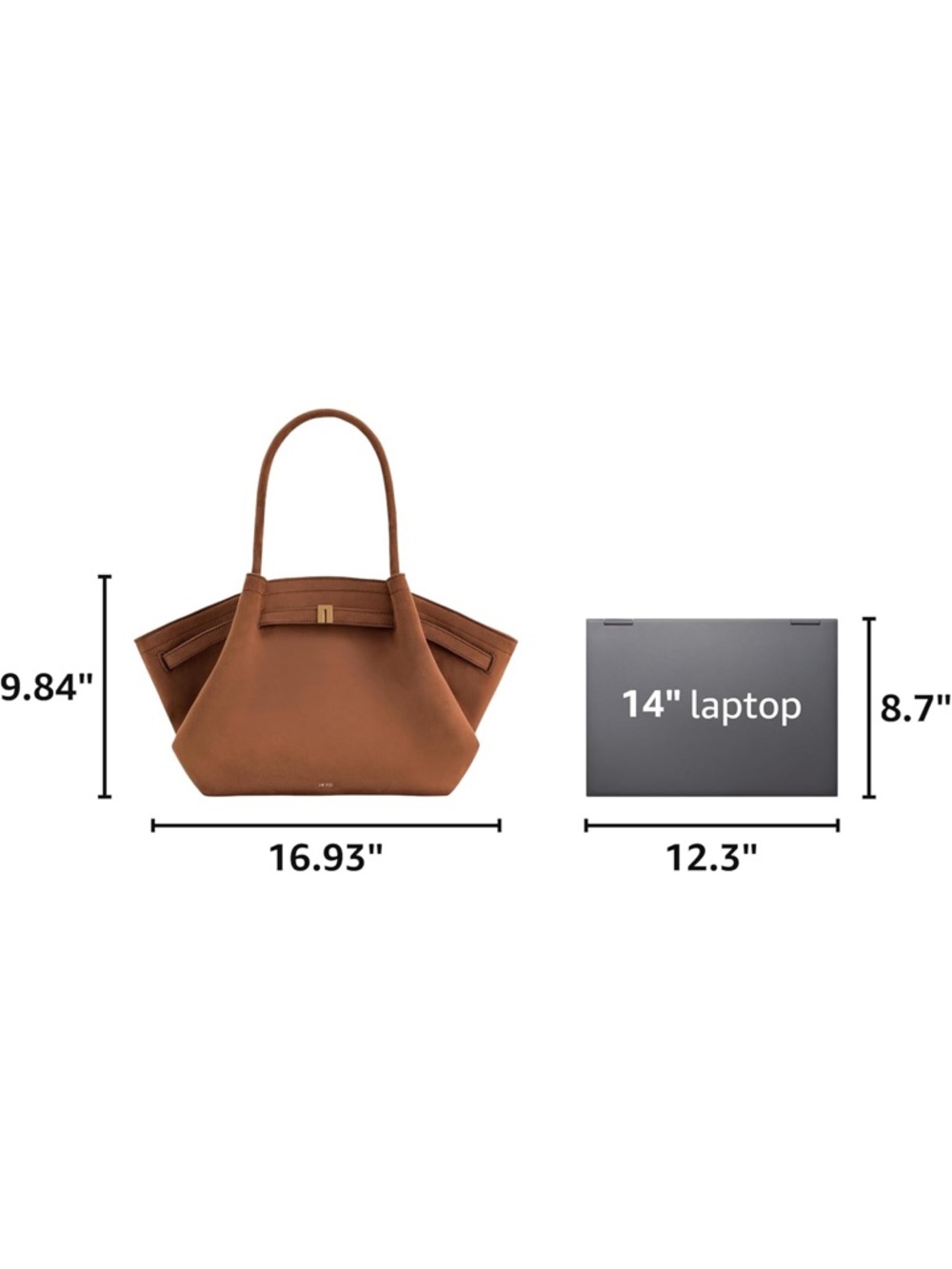 JW PEI Brown Structured Tote with Gold Accent - Picture 4 of 11